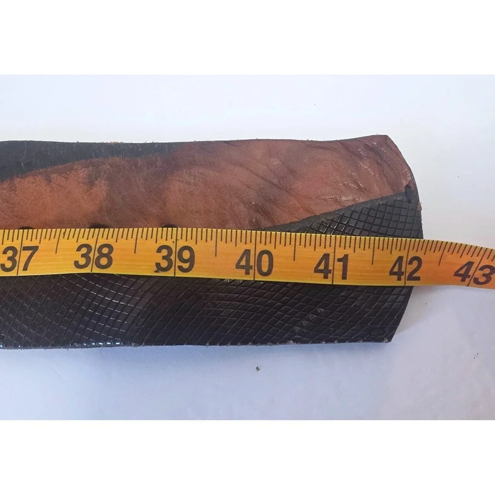 Handmade Lebanon Two Tone Brown Black Leather Wide Waist Belt Large CAYAK 415.00